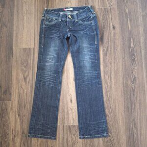 💙 Levi's Elise Black Ultra Low Rise Straight Leg Size 26 Denim Jeans Y2K 2000s